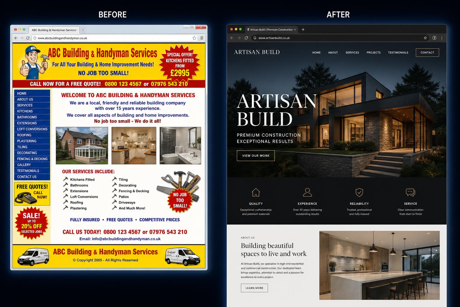 Trades & Local Services website transformation